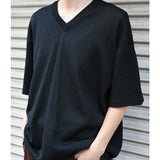 Washi V/N knit T-shirts - Black