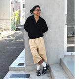 Half Zip Knit Polo Black