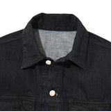 COTTON DENIM PRINT - TRUCKER JACKET Black