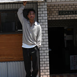 Half Zip Knit Polo Graybeige