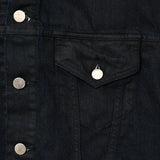 COTTON DENIM PRINT - TRUCKER JACKET Black