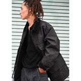 GLITTER CANVAS HUNTING JACKET Black