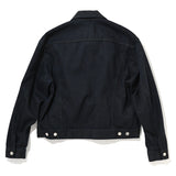 COTTON DENIM PRINT - TRUCKER JACKET Black
