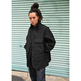 GLITTER CANVAS HUNTING JACKET Black