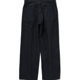 COTTON DENIM PRINT - WIDE PANTS Black