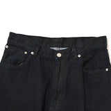 COTTON DENIM PRINT - WIDE PANTS Black