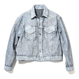 COTTON DENIM PRINT - TRUCKER JACKET White