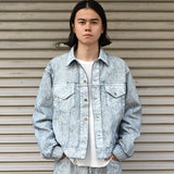 COTTON DENIM PRINT - TRUCKER JACKET White