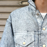 COTTON DENIM PRINT - TRUCKER JACKET White