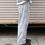 COTTON DENIM PRINT - WIDE PANTS White