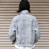 COTTON DENIM PRINT - TRUCKER JACKET White