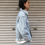 COTTON DENIM PRINT - TRUCKER JACKET White