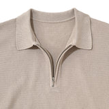 Half Zip Knit Polo Graybeige
