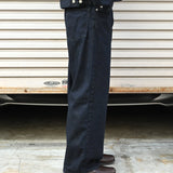 COTTON DENIM PRINT - WIDE PANTS Black
