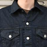 COTTON DENIM PRINT - TRUCKER JACKET Black