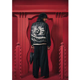 × AVILEX “EASTEND DRAGON” Varsity Jacket Black