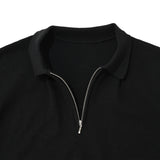 Half Zip Knit Polo Black