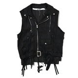 LINEN DOCKING RIDERS JACKET Black