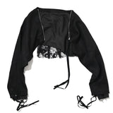 LINEN DOCKING RIDERS JACKET Black