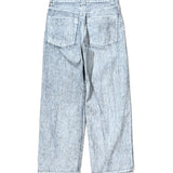 COTTON DENIM PRINT - WIDE PANTS White