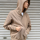 Daily Zip Hoody Brown