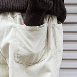 Grid Cord Slacks Ivory