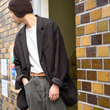 SILK NAPPED TWEED OVER JACKET D.Brown