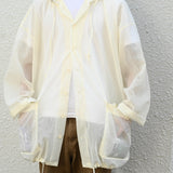 Sheer Hooded Jacket White