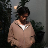 Daily Zip Hoody Brown