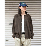Crepe knit Shirt Brown