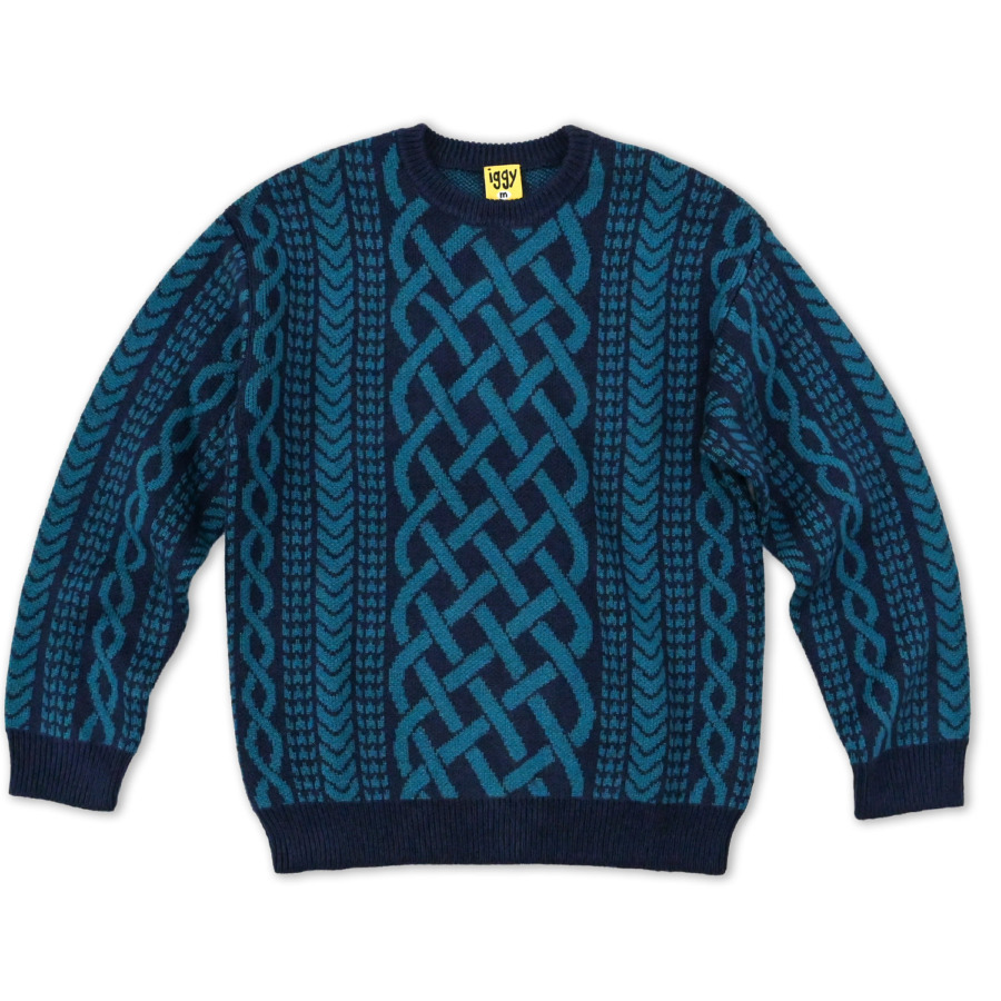 iggy (Drawn Cableknit Jacquard Sweater Navy) 通販 ｜ SUPPLY TOKYO