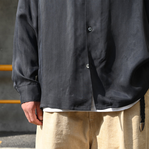 URU /// REGULAR COLLAR L/S SHIRTS Charcoal 05