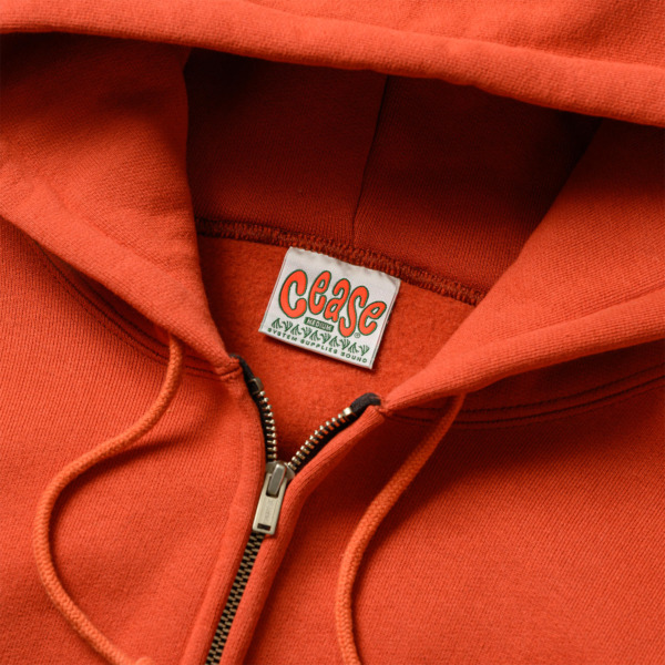 CEASE /// STANDARD ZIP HOODIE BURNT ORANGE 02