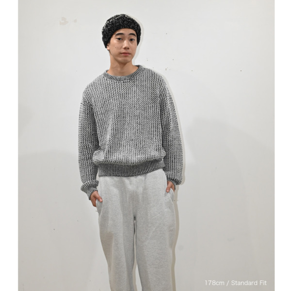 SUPPLY /// Cotton Mesh Knit White / Black 06