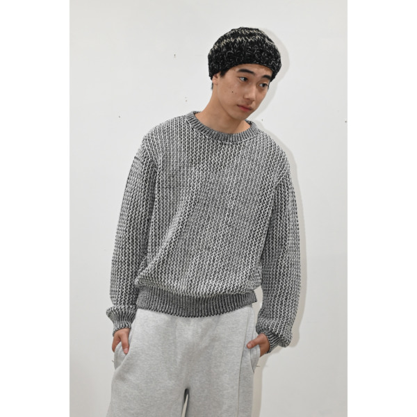 SUPPLY /// Cotton Mesh Knit White / Black 07