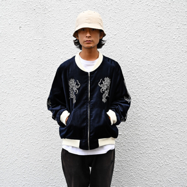 Sasquatchfabrix. /// EASTEND DRAGON SOUVENIR JACKET Navy × Dark Green 06