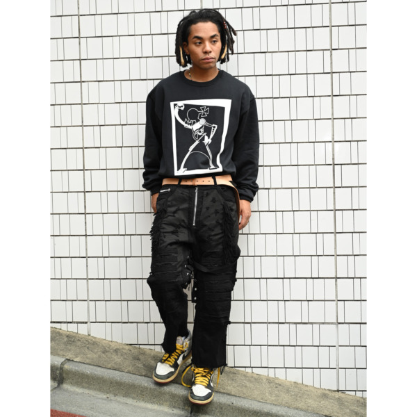 Midorikawa /// BORO PANTS Black 08