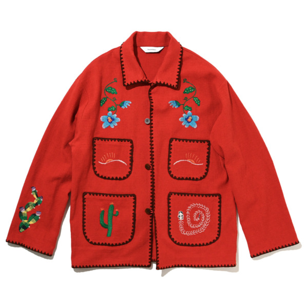 Sasquatchfabrix. /// MEXICAN EMBROIDERY JACKET Red 01