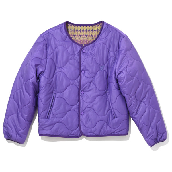 sexhippies /// Reversible Jaquard Knit Insulated Jacket Purple/ Olive 01