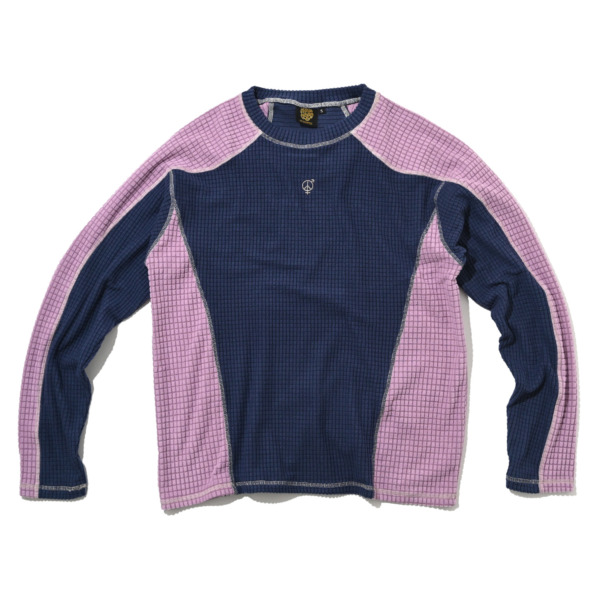 sexhippies /// Grid Fleece 2.0 Navy/ Lilac 01