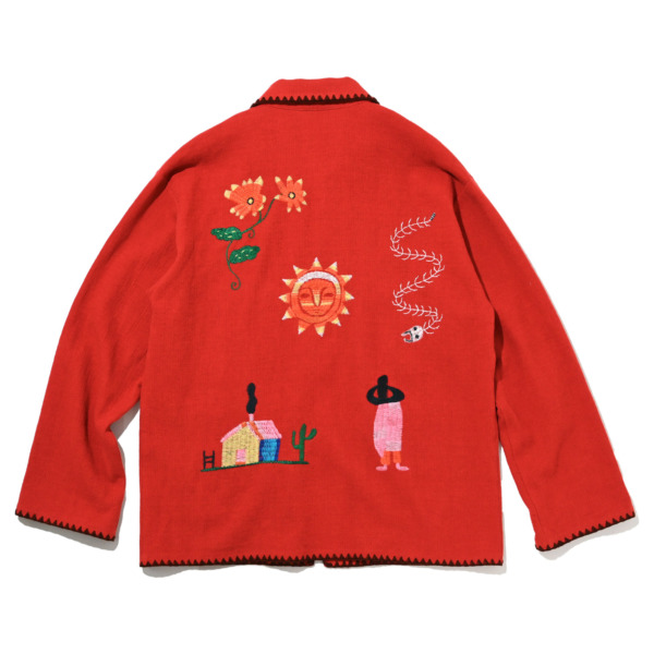 Sasquatchfabrix. /// MEXICAN EMBROIDERY JACKET Red 02