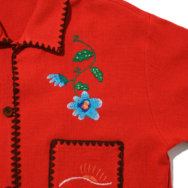 Sasquatchfabrix. /// MEXICAN EMBROIDERY JACKET Red 03