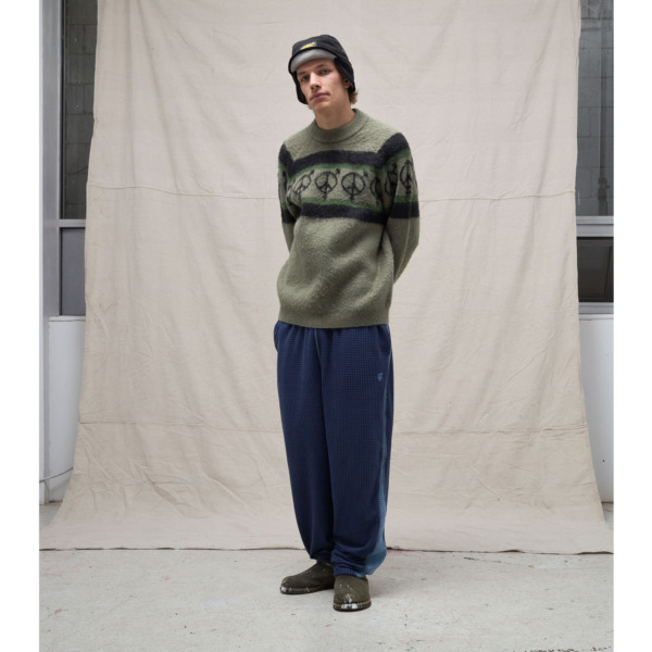 sexhippies /// Grid Fleece Pant Navy/Cool Blue 08