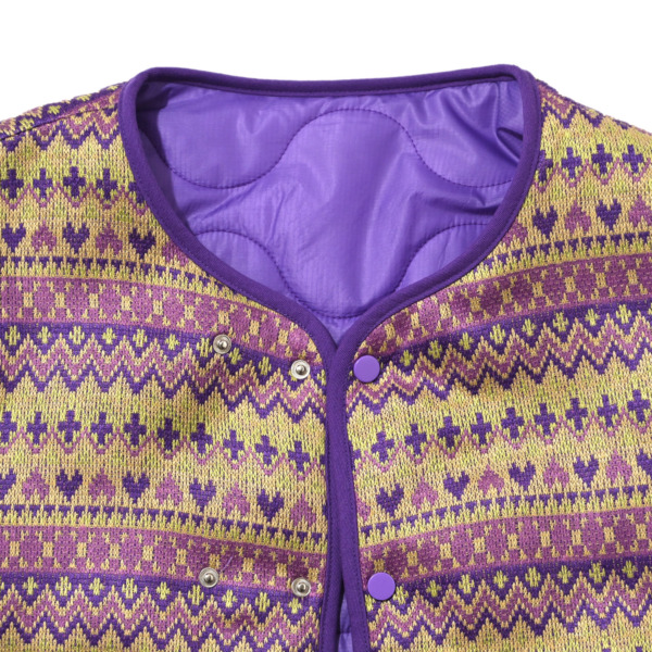 sexhippies /// Reversible Jaquard Knit Insulated Jacket Purple/ Olive 04