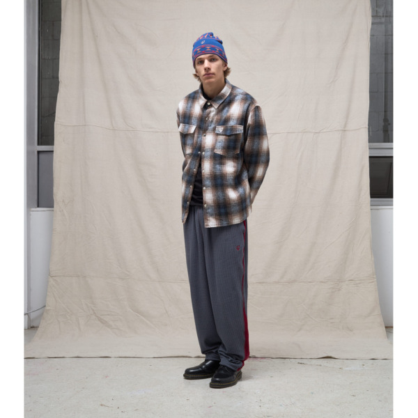 sexhippies /// Grid Fleece Pant Gunmetal/Burgundy 08