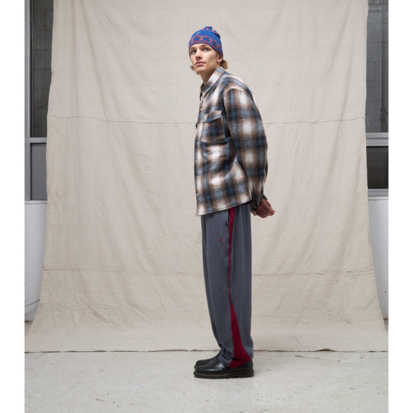 sexhippies /// Grid Fleece Pant Gunmetal/Burgundy 07