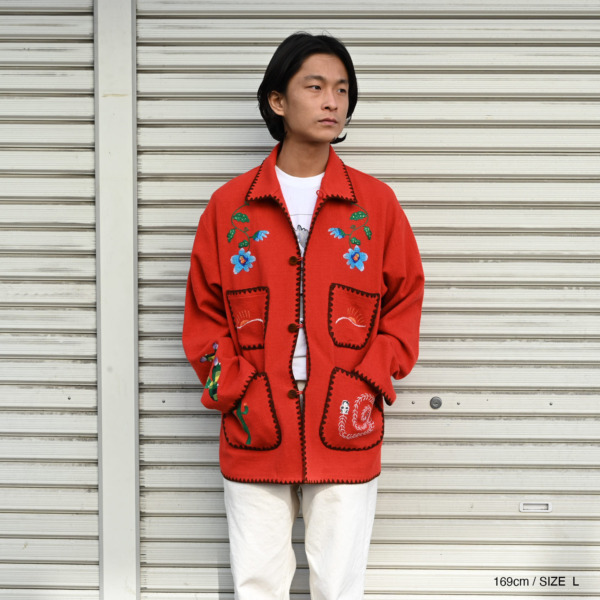 Sasquatchfabrix. /// MEXICAN EMBROIDERY JACKET Red 06