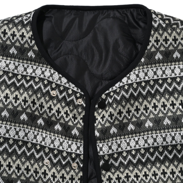 sexhippies /// Reversible Jaquard Knit Insulated Jacket Black/ Grey 04