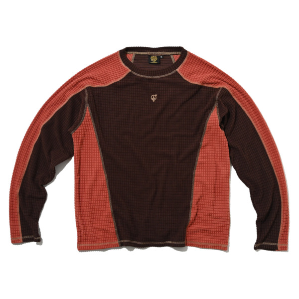 sexhippies /// Grid Fleece 2.0 Dark Brown/ Terracotta 01