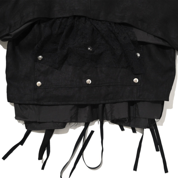 Midorikawa /// LINEN DOCKING RIDERS JACKET Black 06